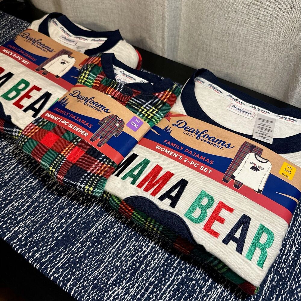 Papa Bear Mama Bear Baby Bear Family Holiday Matching Pajama Set